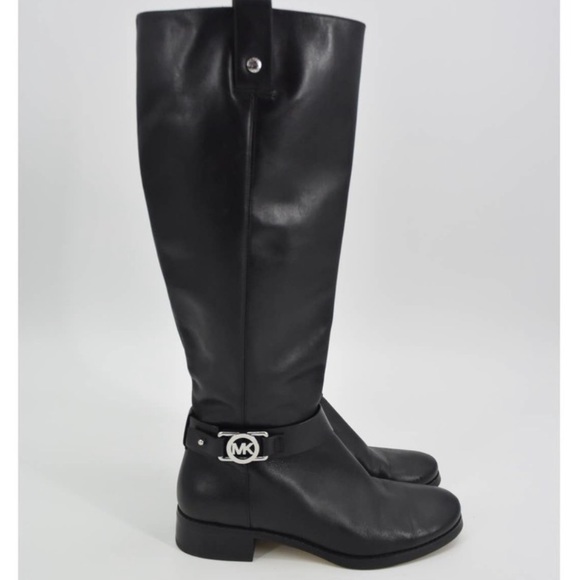 MICHAEL KORS BLACK SILVER TALL RIDING BOOTS - Picture 10 of 10